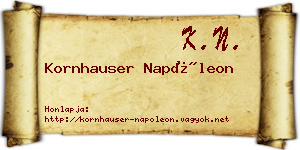 Kornhauser Napóleon névjegykártya